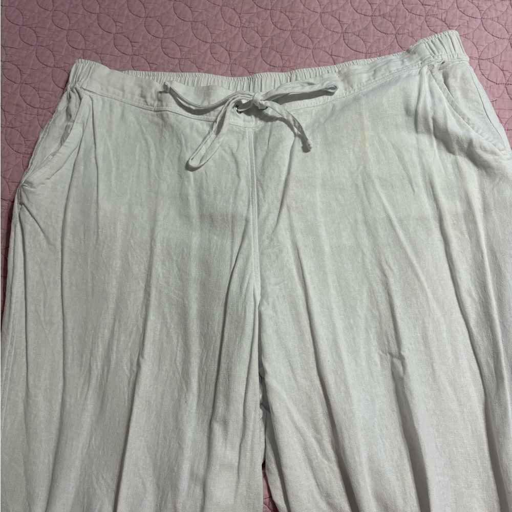 Vince Camuto White Linen Relaxed Fit Lightweight - Picture 2 of 7